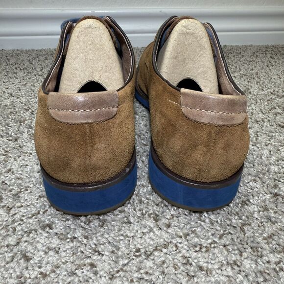 Johnston & Murphy Shoes Men's 9M Suede Flex Cognac Brown Blue Sole - Picture 9 of 10